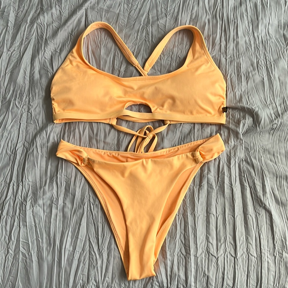 Orange Strappy Bikini Swimsuit | La Vie En Rose